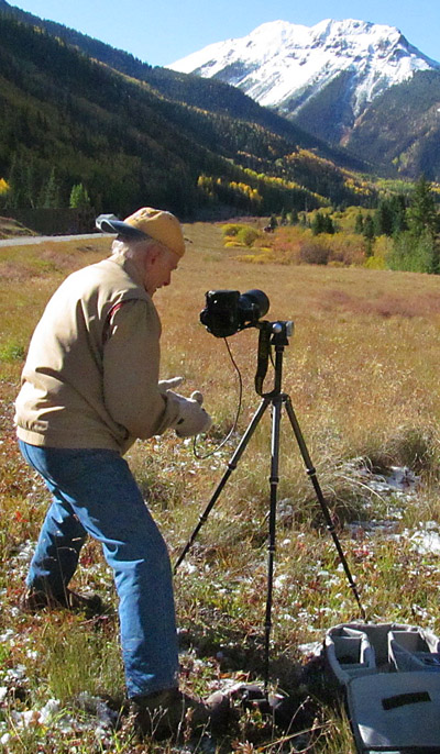 Jim sets up to capture Colorado Fall colors
