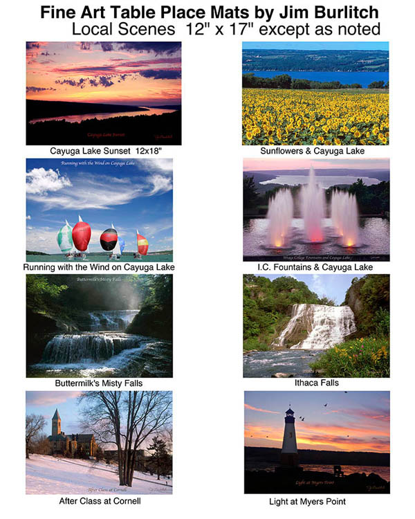 Thumbnail pictures of local images on placemats